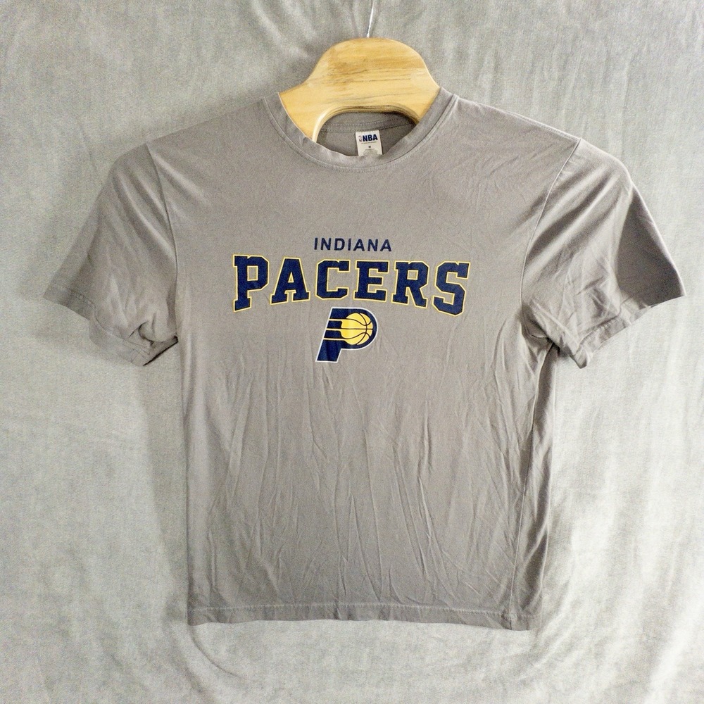 NBA Sideline Apparel Indiana Pacers Gray T Shirt Mens Medium Basketball